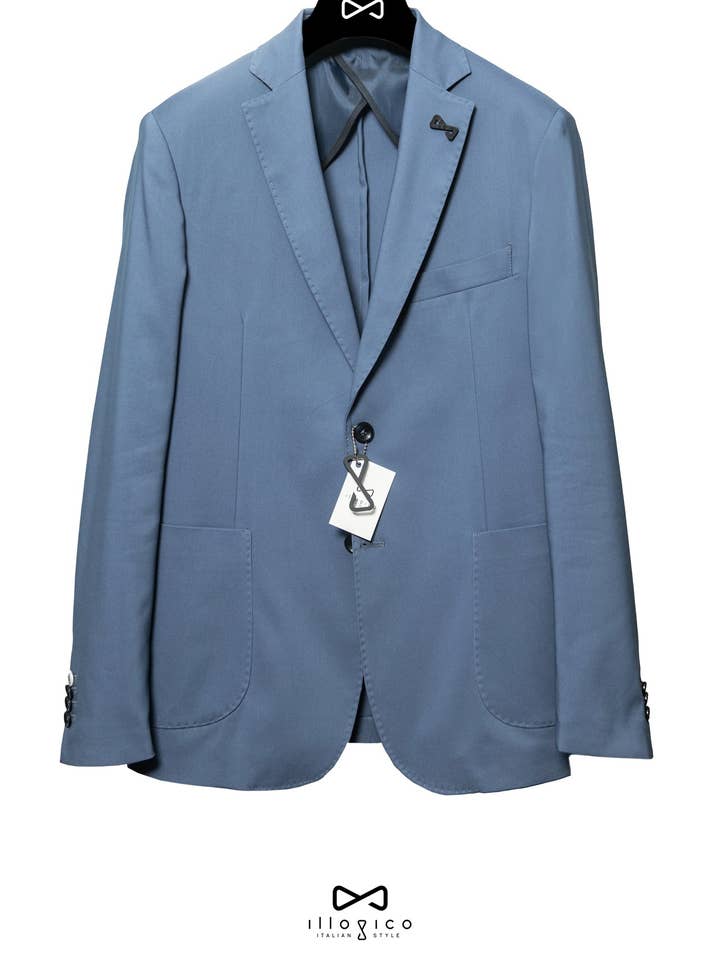 Blaue Einreiherjacke Avion aus Baumwolle für den Großhandel von Illogico