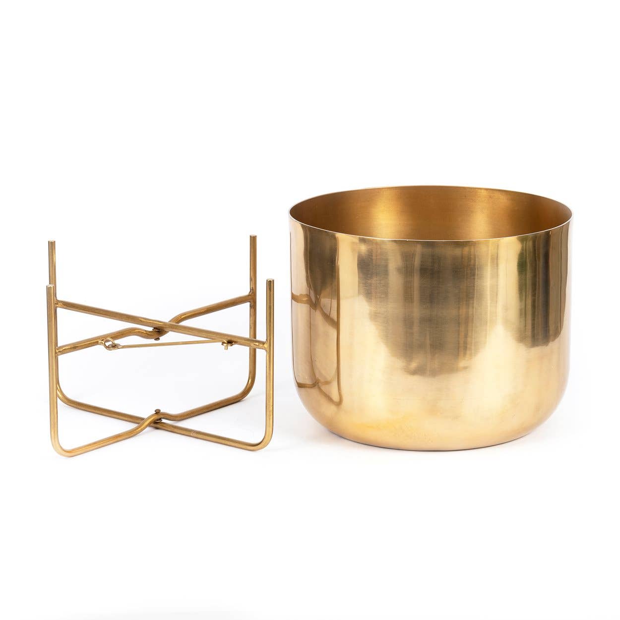 Bazar Bizar Living - Wholesale Plant Pot - The Brass Planter on Stand - Brass - XL4