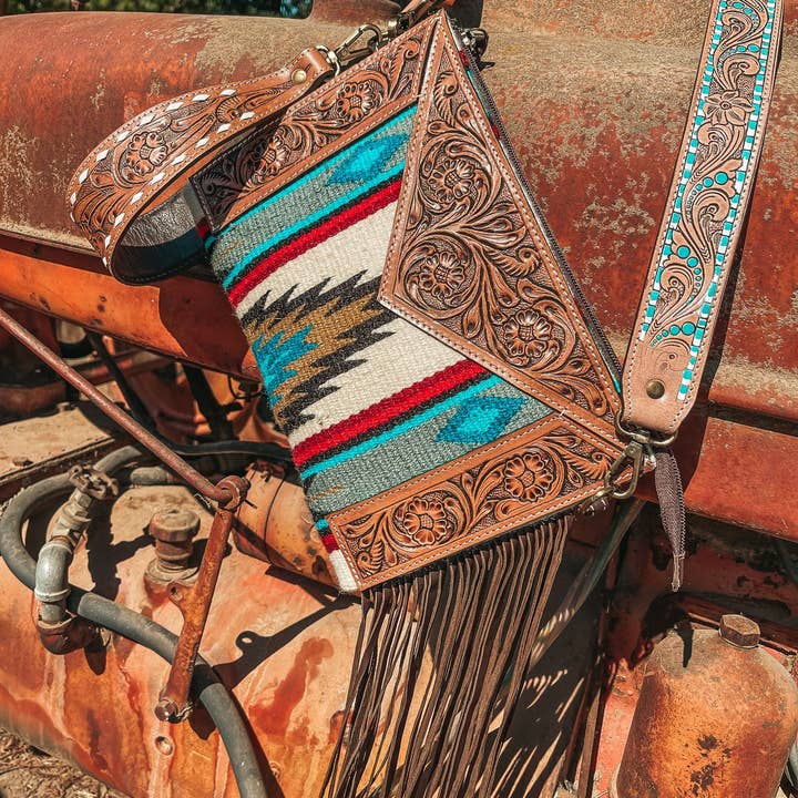 Haute Southern Hyde - Wholesale Crossbody Bag - Women's - The Santa Cruz Leather Tooled Purse