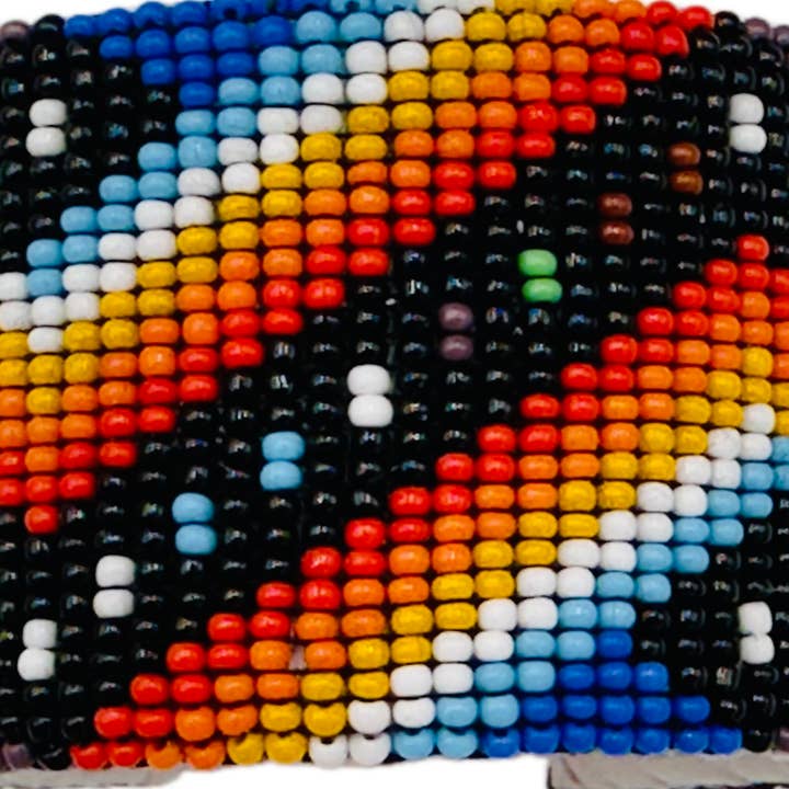 BEADS CORNER – Pulseira de punho por atacado – Pulseira rígida artesanal com missangas multicoloridas roxas3