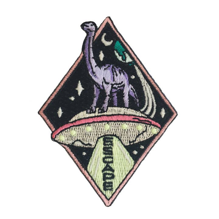Dinosaur Escape UFO Patch for wholesale by Wildflower + Co.