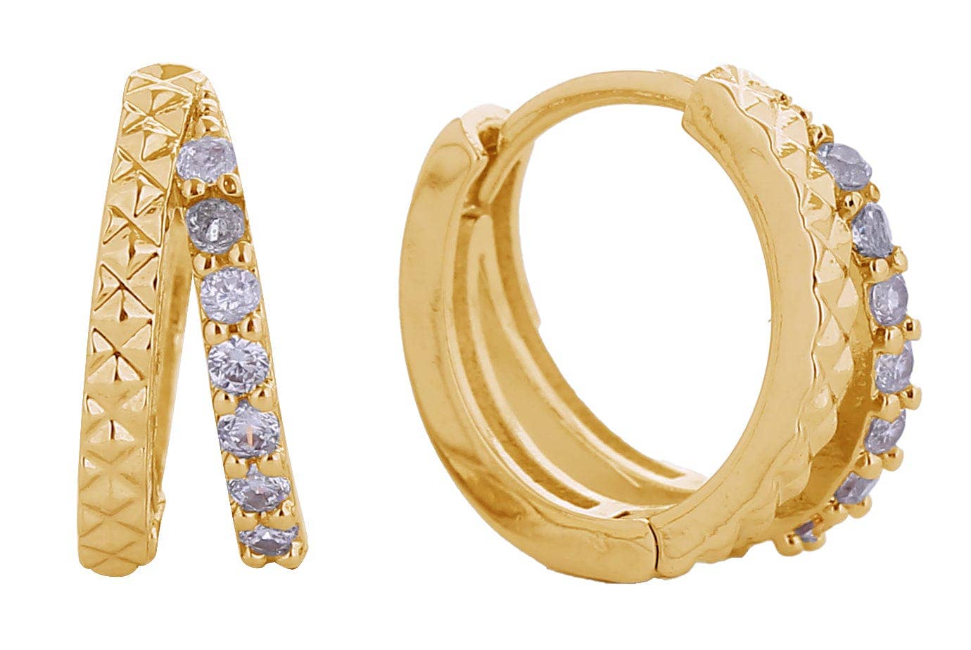 MiMi Wholesale - Wholesale Hoop Earrings - SJE310656 14K Classic Double Hoop Earrings0