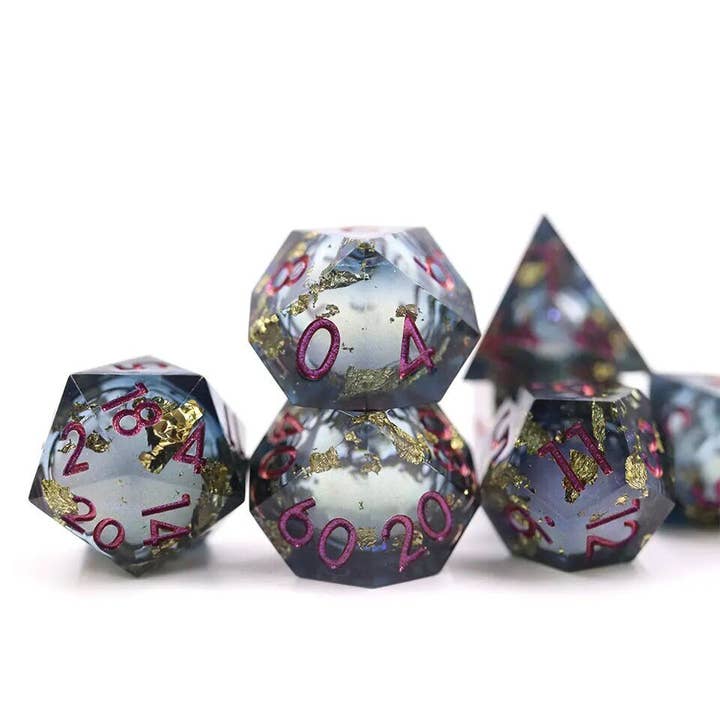 Celestial Shadow | Liquid Core Dice | 7-Polyhedral Set for wholesale by Tabletop Dominion Limited