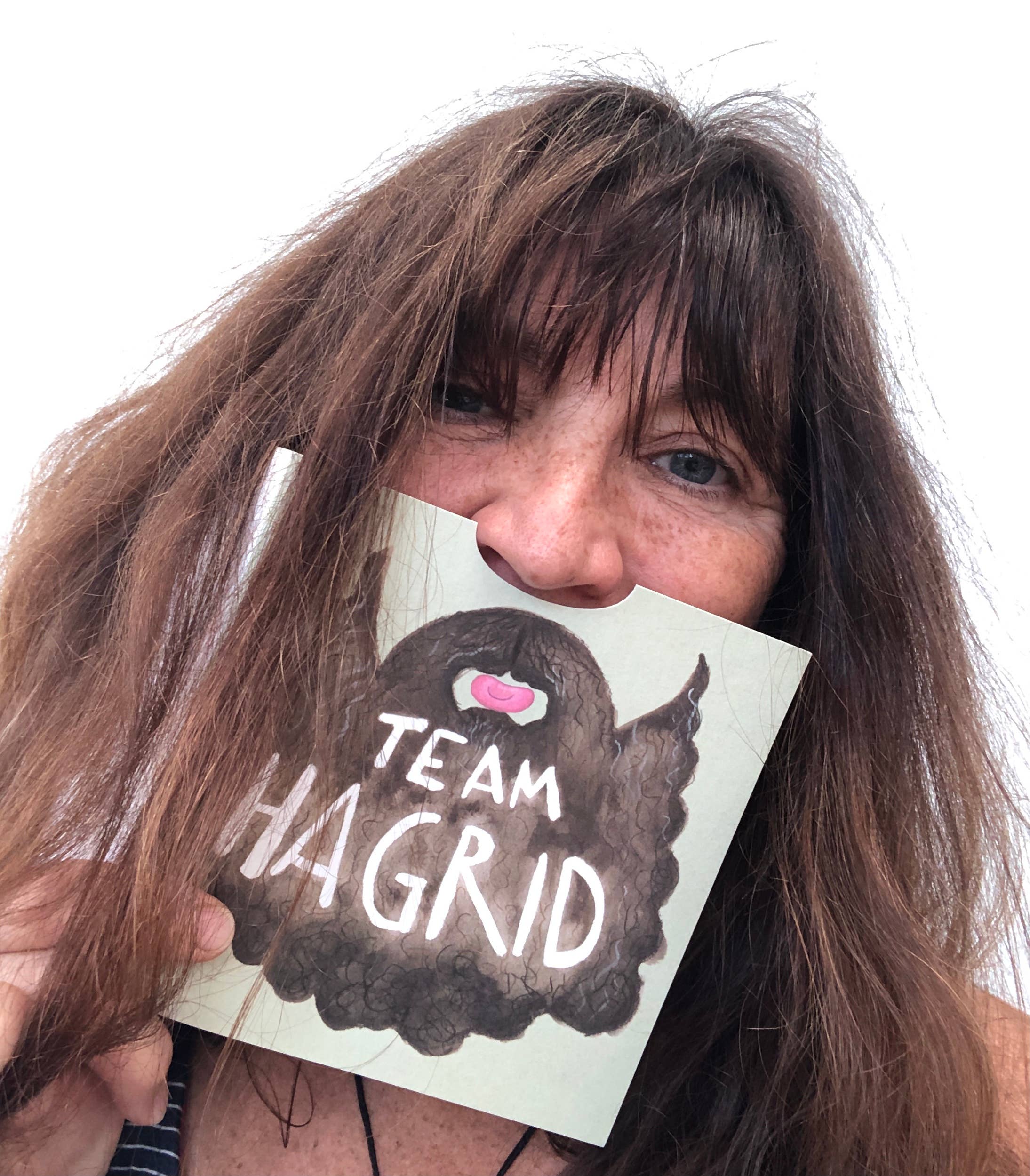 The Grey Earl – wholesale Everyday greeting card – TEAM HAGRID - Harry Potter movie funny wearable beard card3