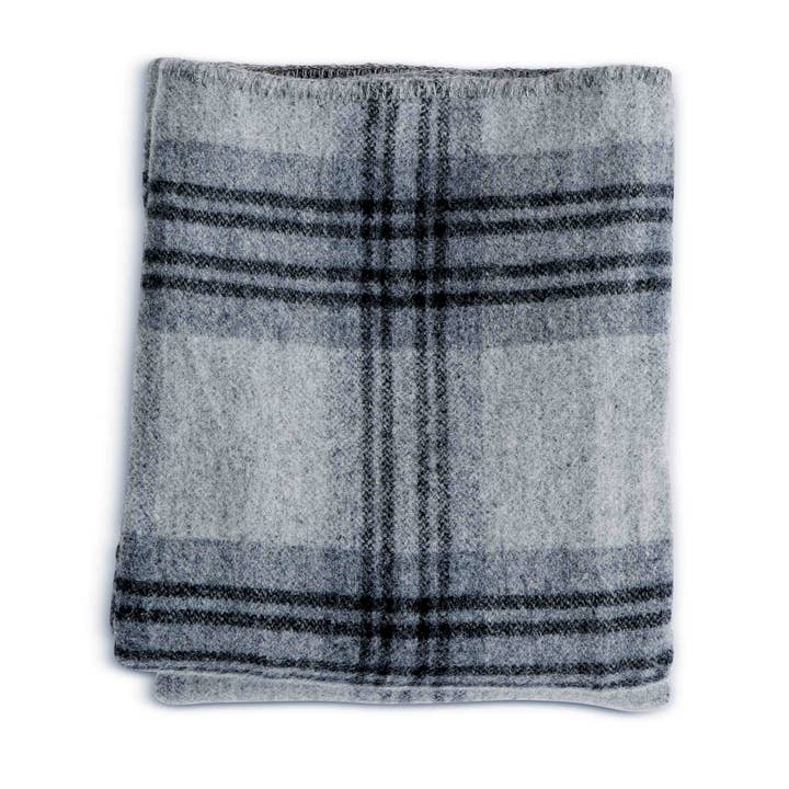 Evangeline Linens - Wholesale Bedding Blanket - Plaid Merino Wool Bed Blankets