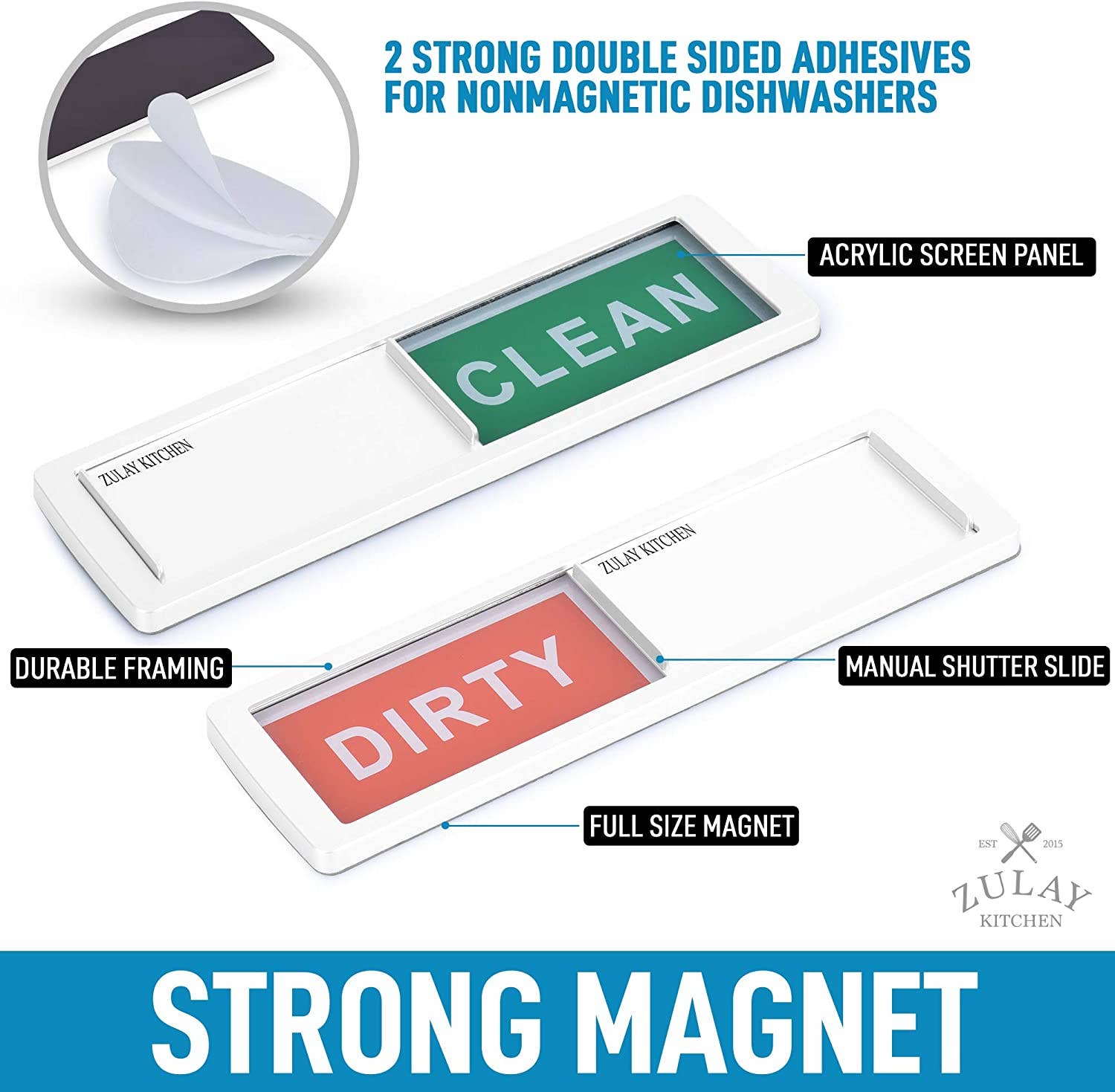 Zulay Kitchen – wholesale Magnet – Dishwasher Clean Dirty Magnet Sign25