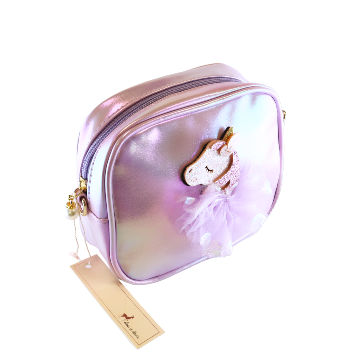 Doe a Dear - Wholesale Crossbody bag – kids - P30 B1283 Unicorn Holographic Purse (3 Colors)7