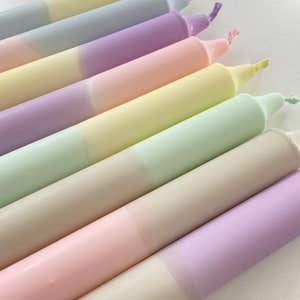 Miss Wildhorse - Wholesale Tapered Candle/Candlestick - Dip Dye Candles Pastel2