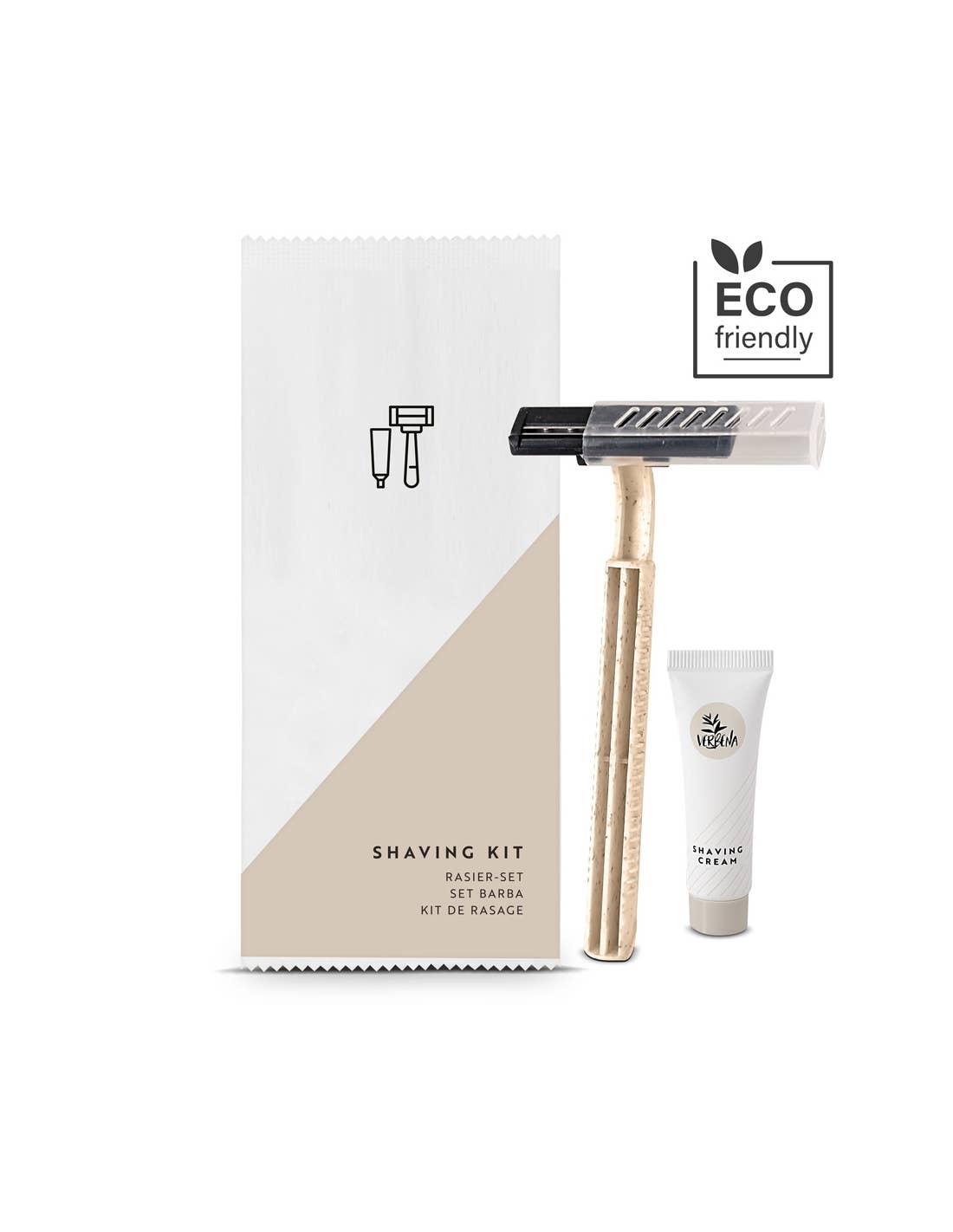 Flexi Amenities - Wholesale Shaving Set/Kit - Men's - Disposable Shaving Kit in Bio Paper Sachet