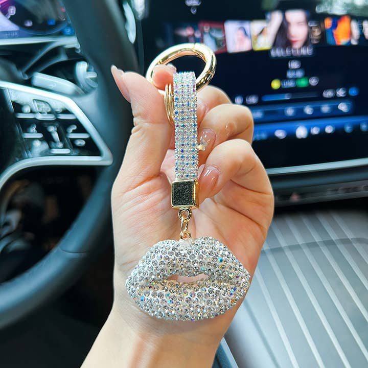 PEACH ACCESSORIES - Wholesale Keychain - Women's - Glamorous Bling Sparkling Lip Keyring 60266