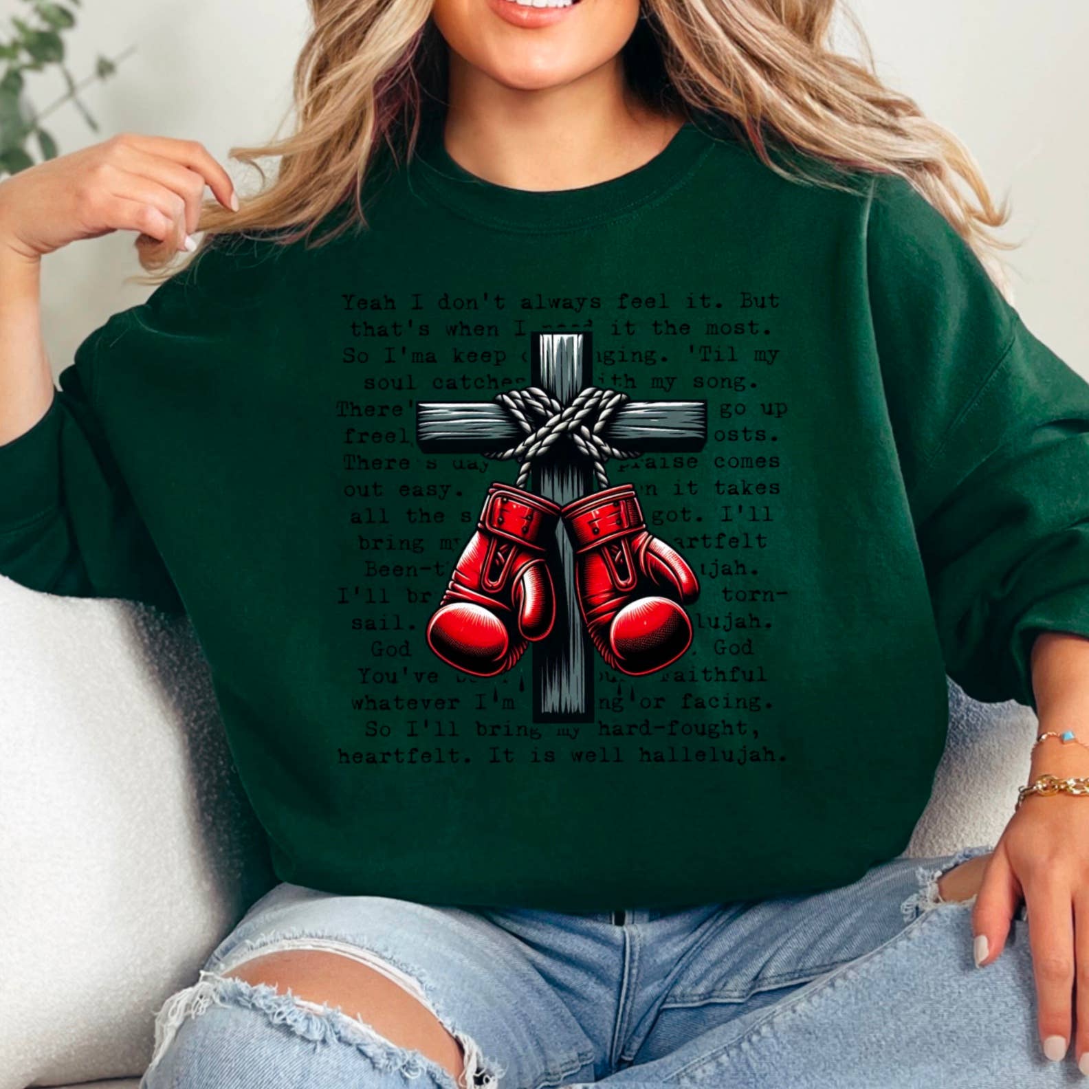 Shoppe SHC – wholesale Graphic sweatshirt – Women’s – Hard Fought Hallelujah  Screen Print Sweatshirt 14