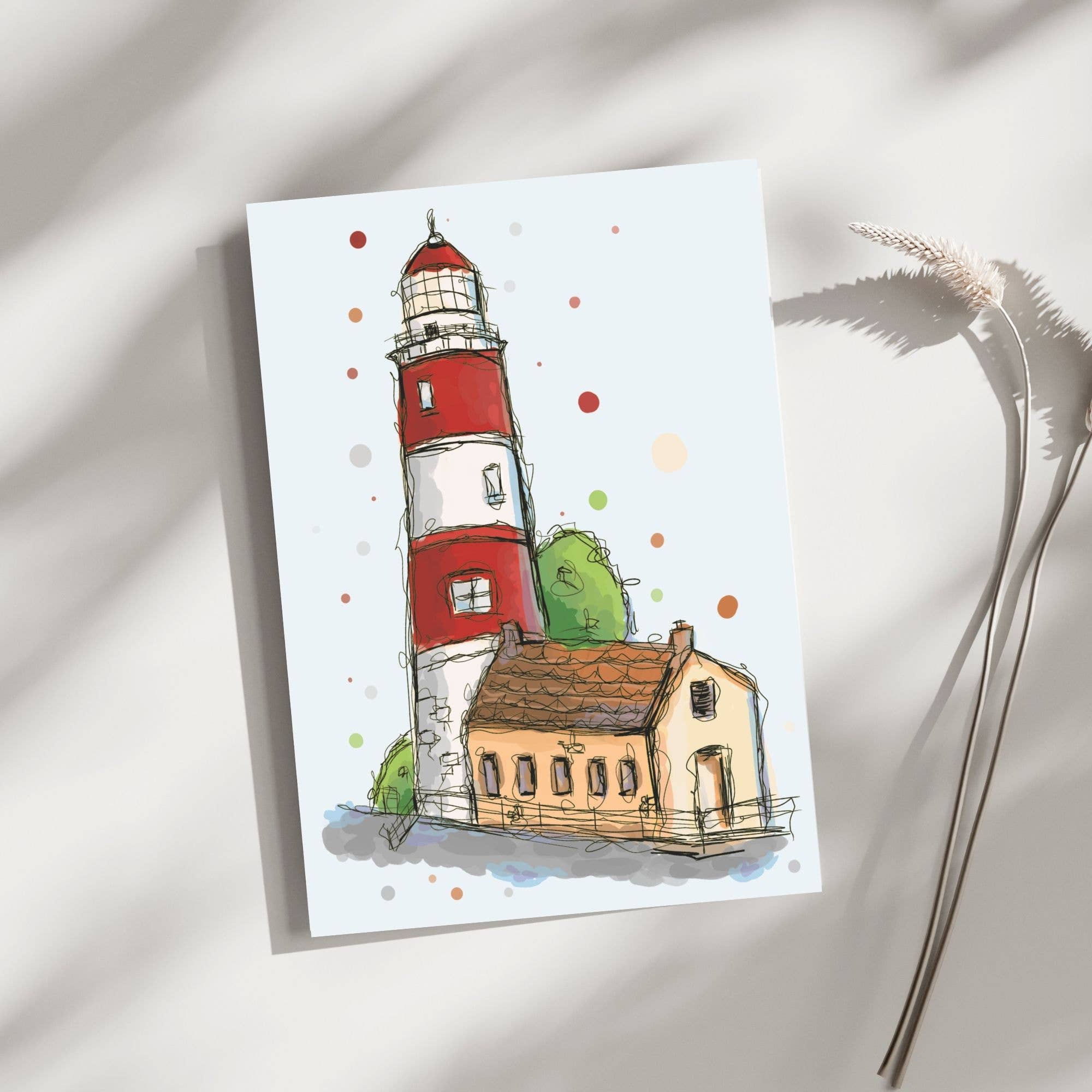 x The Fancy Firefly - Wholesale Art Print - Hand-Drawn Lighthouse Print – Urban Sketch Art, A5 & A44