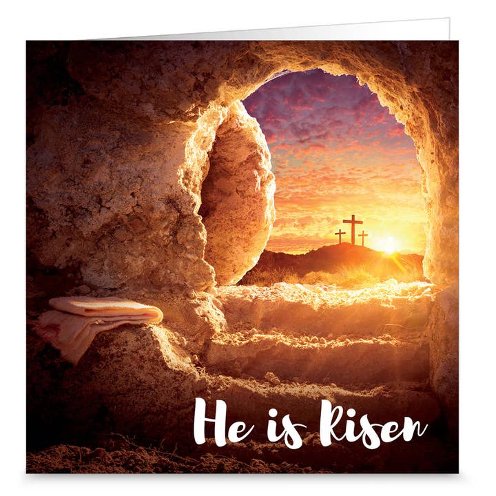 He is Risen, Pack of 5 Religious Easter Cards for wholesale by Just Cards Direct