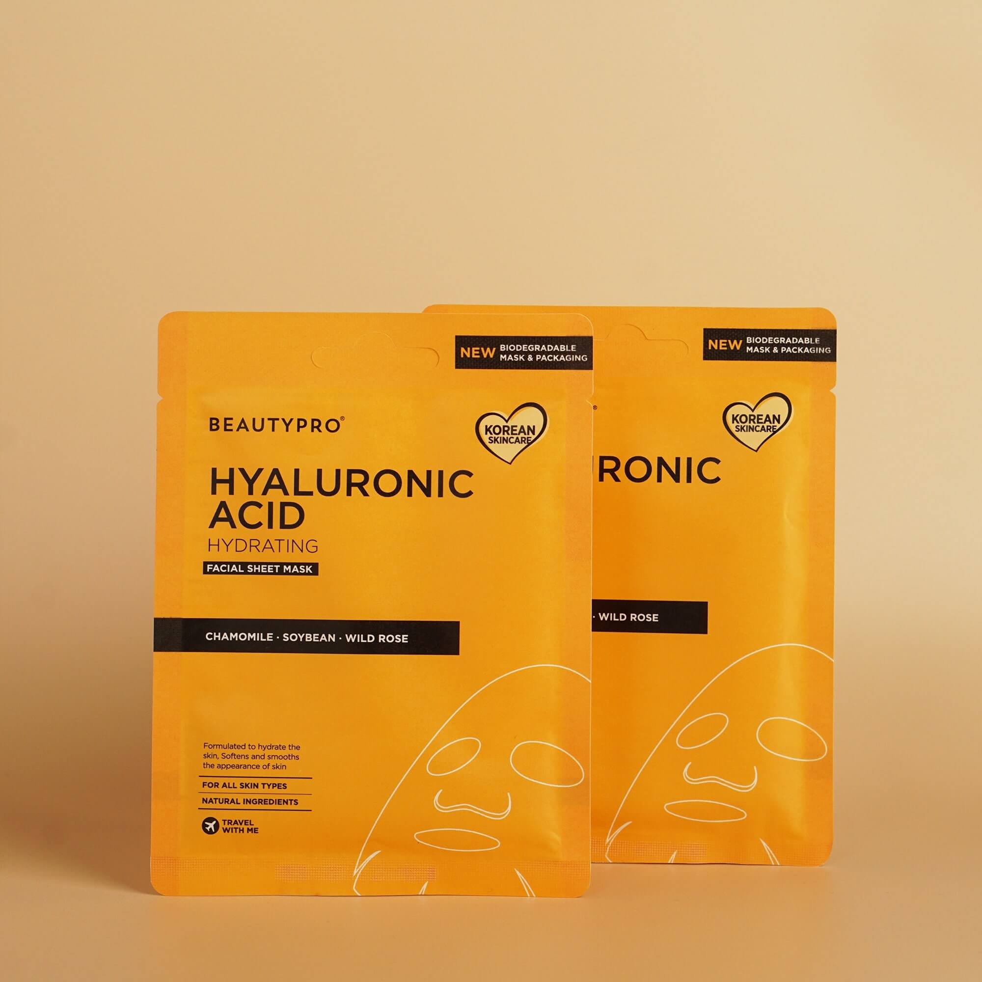 BEAUTYPRO – wholesale Skincare face mask – HYALURONIC ACID Hydrating Facial Sheet Mask - 100% Biodegradable13