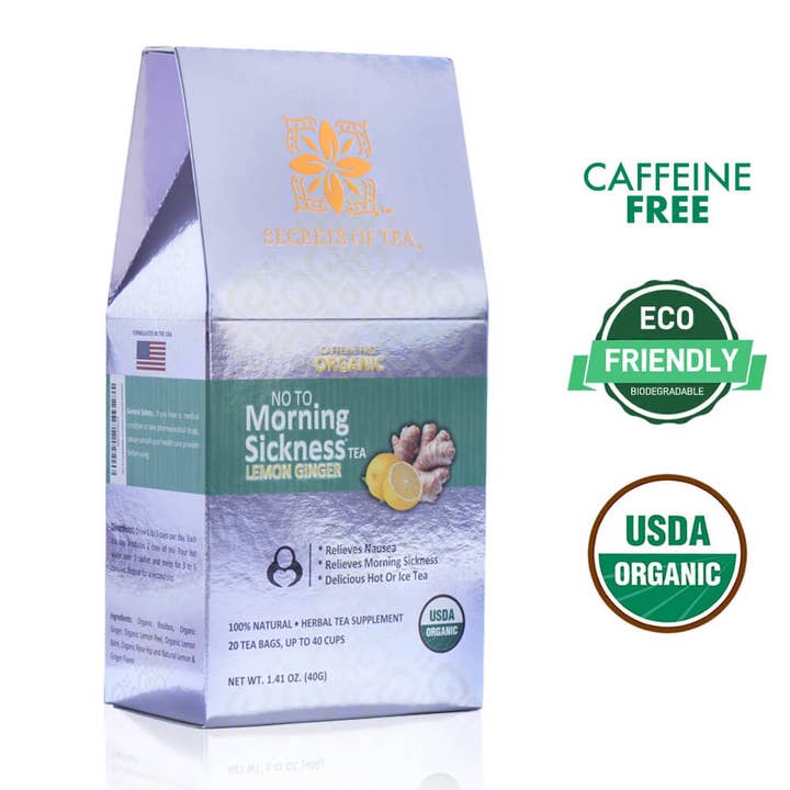 Secrets Of Tea - Wholesale Nursing Tea - Maternity - No To Morning Sickness Lemon Ginger Tea-USDA Organic-40 Serv4