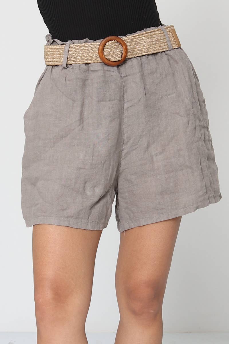 LÉA & LUC – wholesale Shorts – Dam – Shorts i 100 % linne med bälte REF. 505718