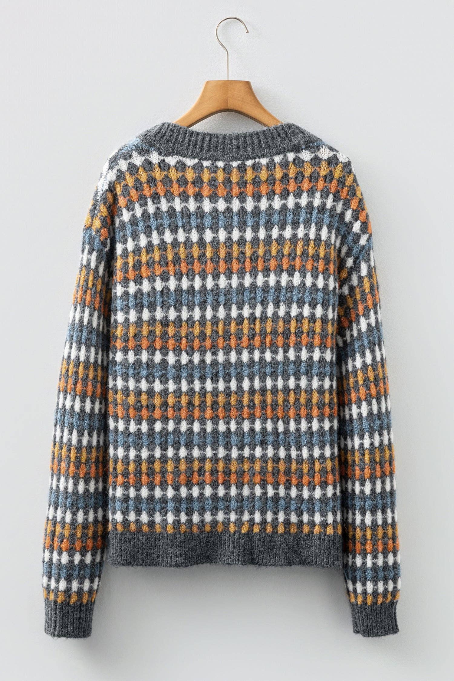 PRETTY BASH - Wholesale Cardigan - Women's - Dotty Knit Button-Up V-Neck Sweater Cardigan9