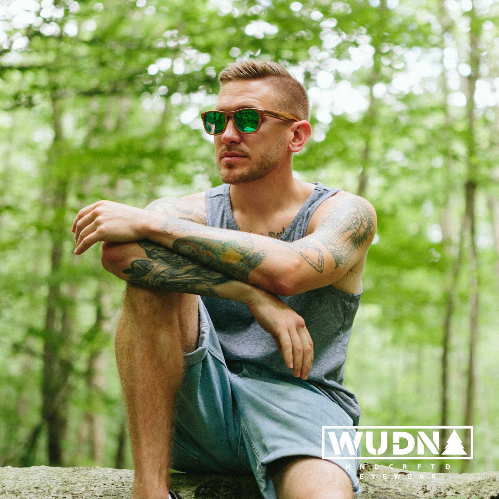 WUDN Handcrafted - Wholesale Sunglasses - Unisex - Real Zebra All Wood Jacks Sunglasses by WUDN13