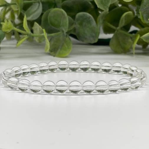 Clear Quartz Stretchable Bracelet 6mm Beads for wholesale by Meraki Gemstones