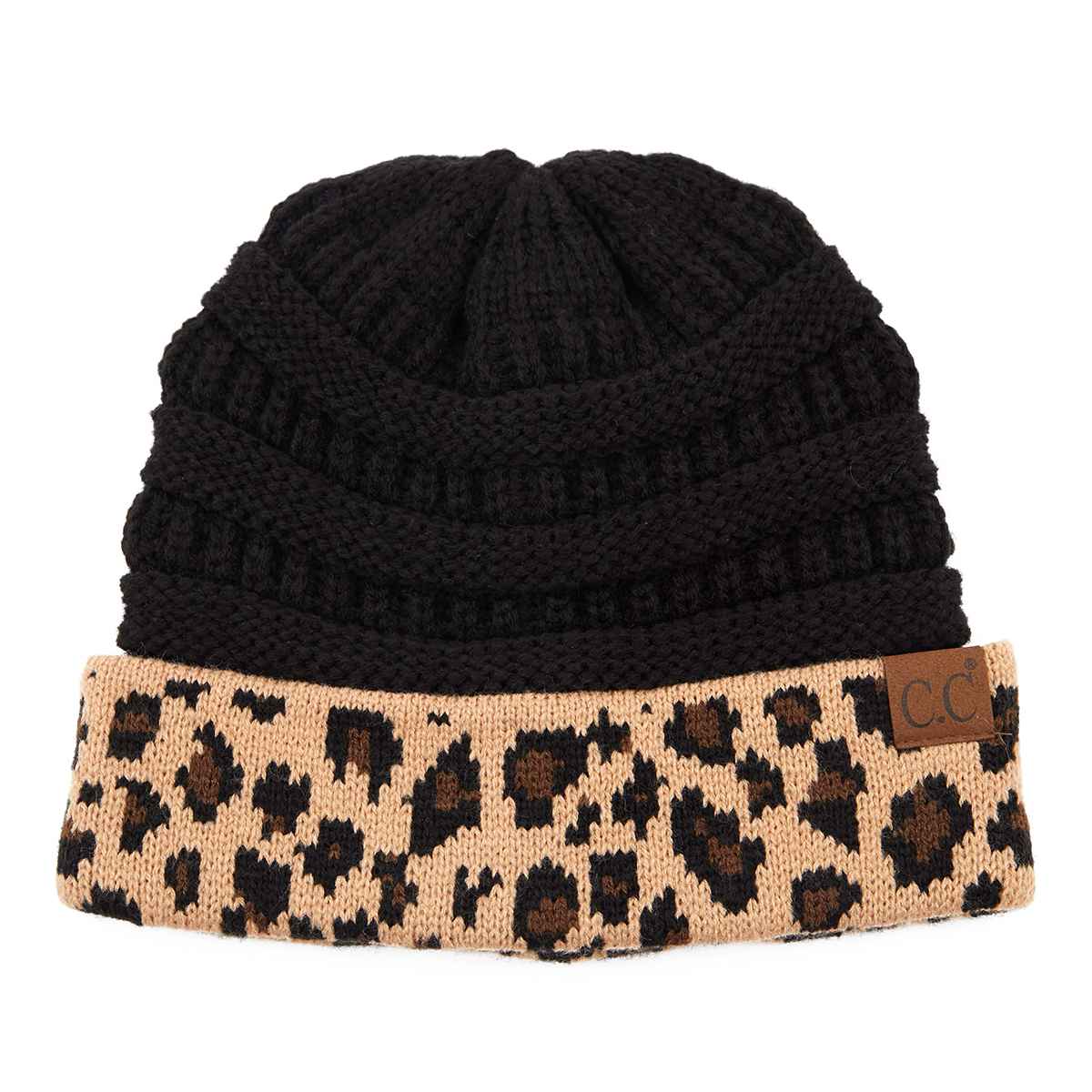 MiMi Wholesale - Wholesale Beanie - Women's - HAT80 Leopard Cuff Rib Beanie7