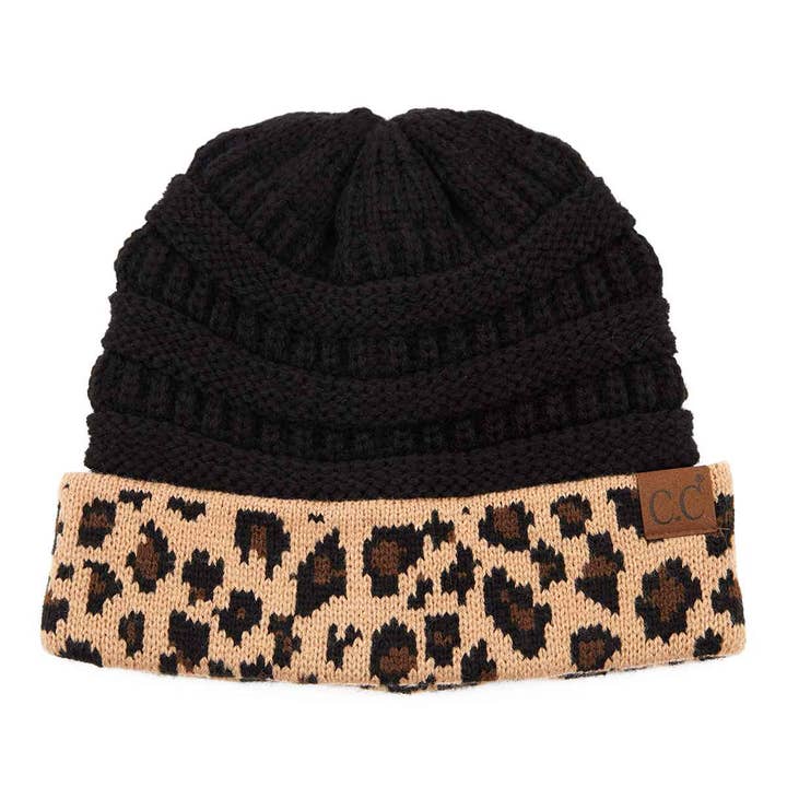MiMi Wholesale - Wholesale Beanie - Women's - HAT80 Leopard Cuff Rib Beanie7