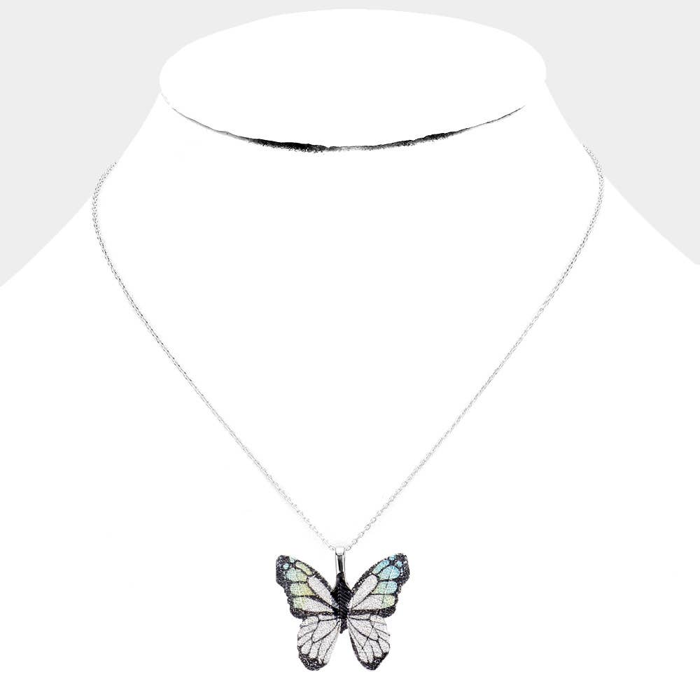 Sensibling Corp. – wholesale Pendant/charm necklace – Gold Dipped Textured Butterfly Pendant Necklace1