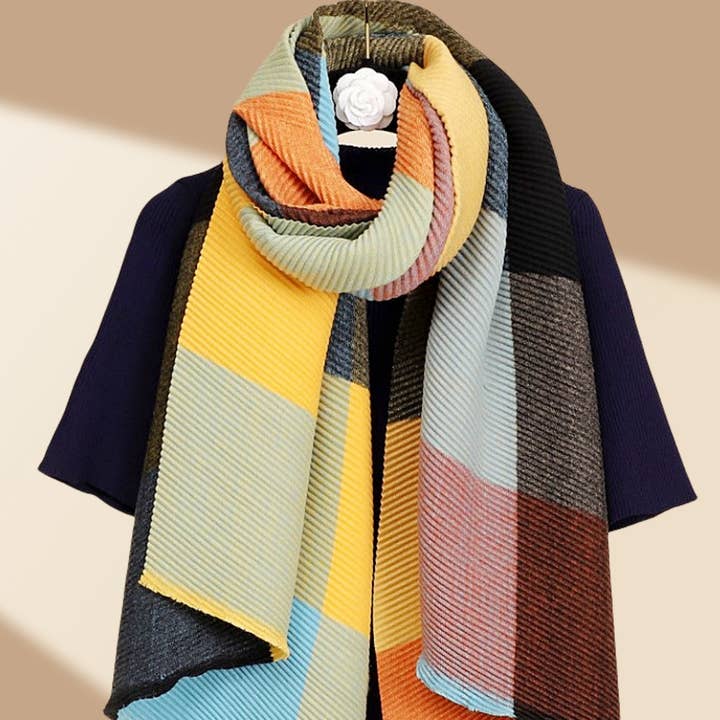 JC Sunny Fashion - Wholesale Scarf - Women's - Luxurious 3D Textured Crinkle Scarf
