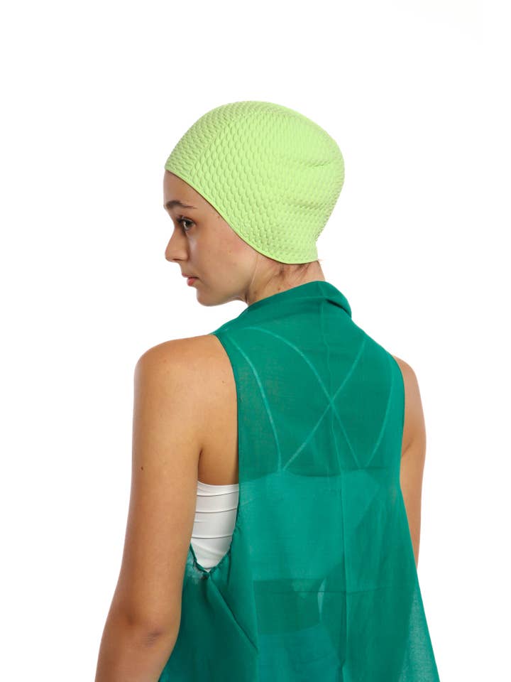 KORES ACCESSORIES - Wholesale Swim cap – Women′s - Light Green Vintage Bubble Swim Cap1