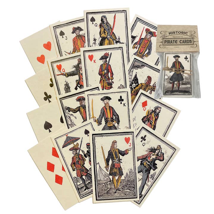 Pirate-Themed Playing Cards- Antique Reproduction for wholesale by Madison Bay Co. - Historical Home Decor Reproductions