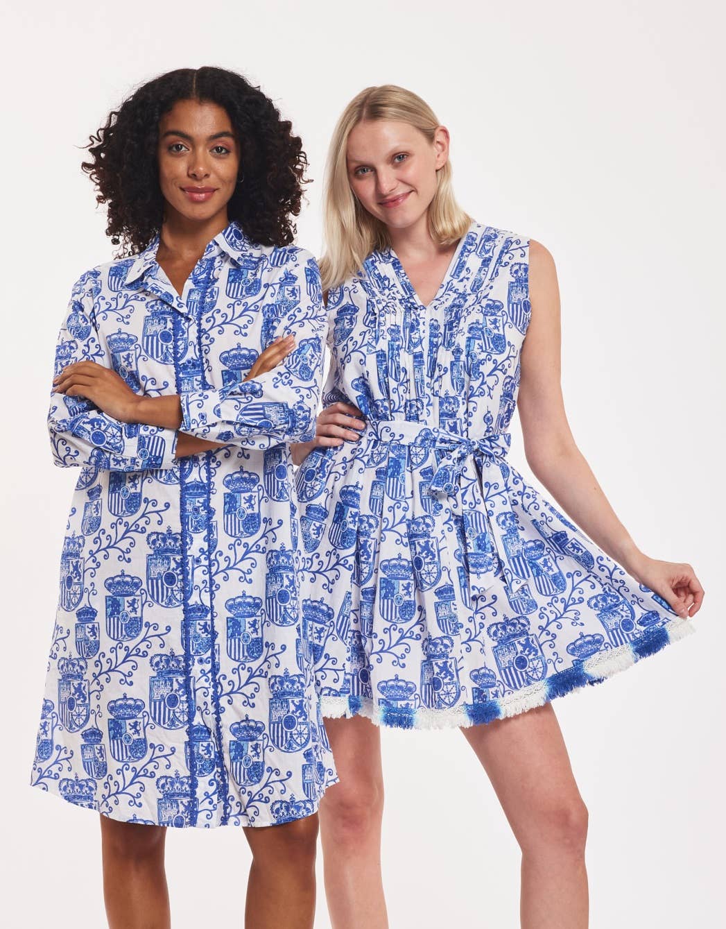 ModaPosa - Wholesale Dress - Women's - Felice Dress Alcazar de Sevilla White Blue Spring Summer1