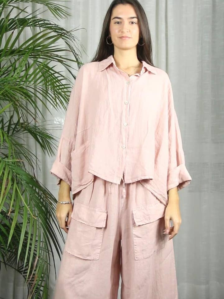 Linen & More - Wholesale Pants - Women's - REF 17830 WIDE-LEG TROUSERS TWO POCKETS 100% LINEN11