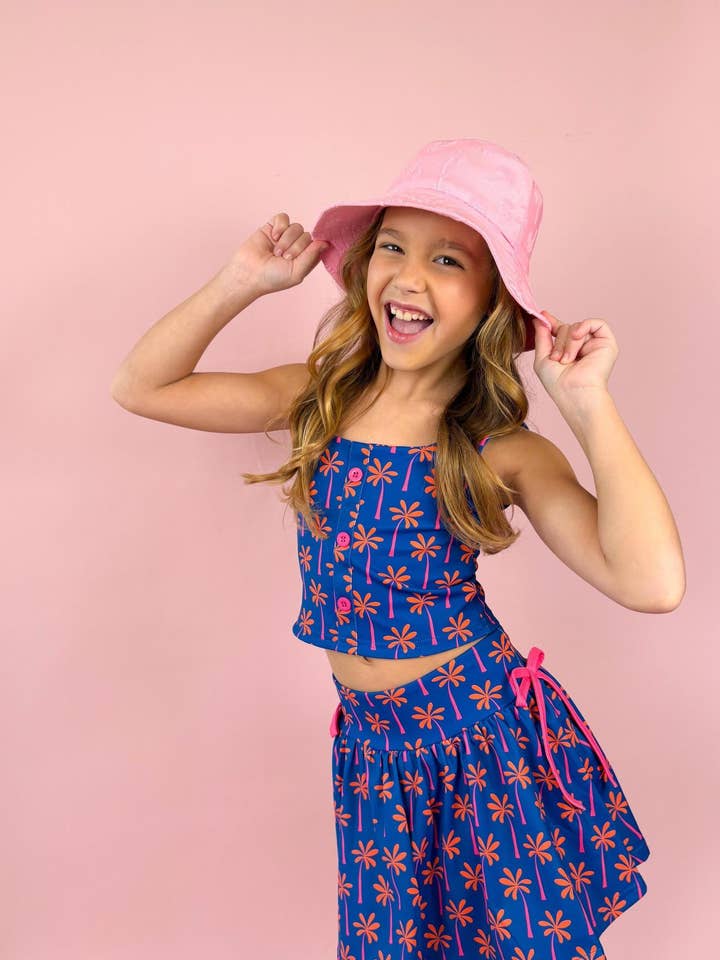 Set de camiseta sin mangas y falda Palm Athletic de dos piezas para venta al por mayor de Three Wildflower Designs