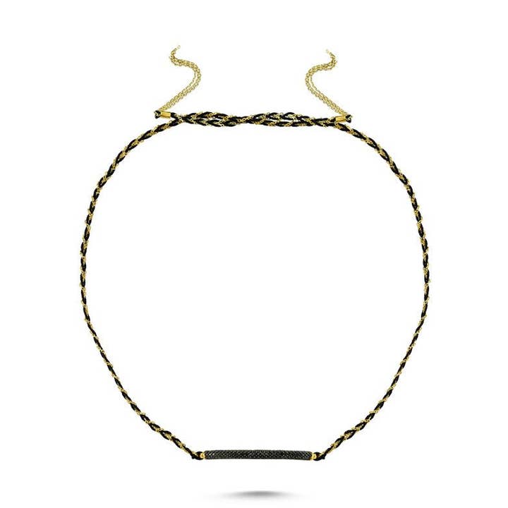 Zwart gevlochten choker voor wholesale door Amorium