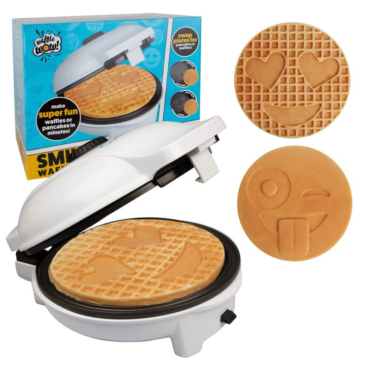 Smiley Face Waffle Maker with 2 Plates for wholesale by Waffle Wow