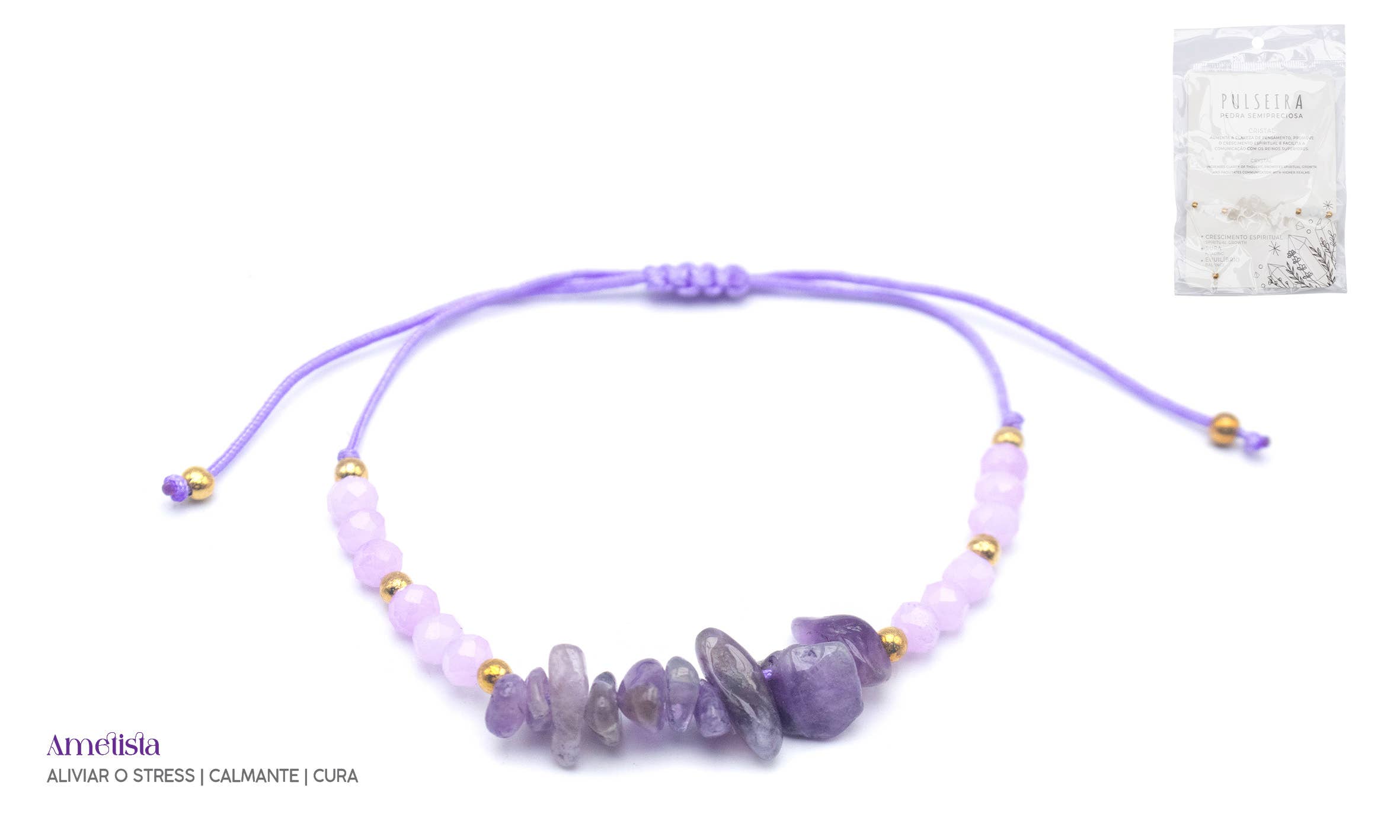 Esoterica Arte - Wholesale Beaded Bracelet - Semi-Precious Stone Bracelet Amethyst (12 units) #1