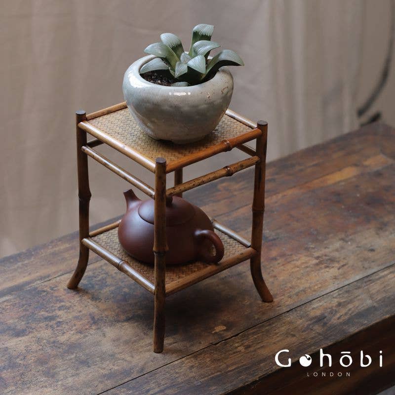 Gohobi （We cover U.S. import duties） - Wholesale Side Table - Gohobi Handmade Bamboo Display Table – Desktop Meilu Gushan Tea Stand & Mini Bonsai Platform5
