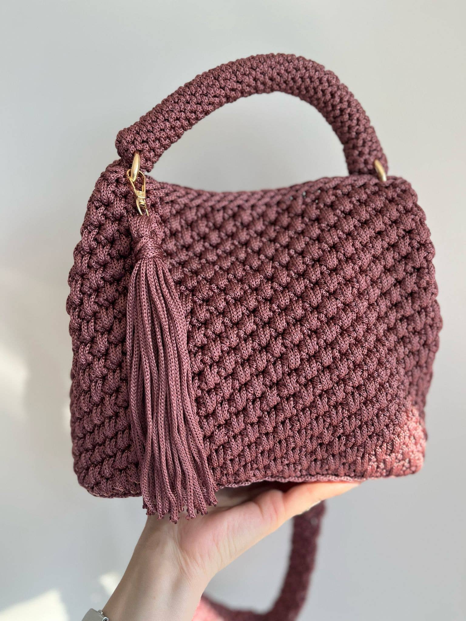 CHQEL – wholesale Shoulder bag – women's – CHQEL Polyester Macrame Shoulder Bag Handmade Crochet Bag7