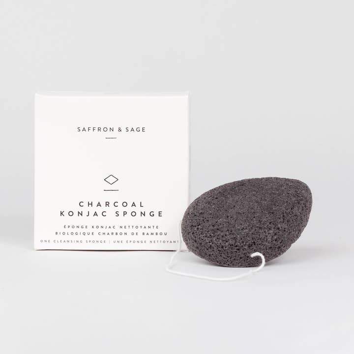 Charcoal Konjac Sponge for wholesale by Saffron & Sage