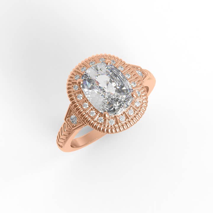 Star Joya - Wholesale Engagement ring - Style Cushion Moissanite 925 Sterling Silver Halo Ring10