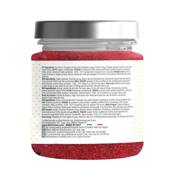 Dolcincasa.com - Wholesale Cake Mix - GLUTEN-FREE BERRY FRUIT AND YOGHURT SPREAD 200G2