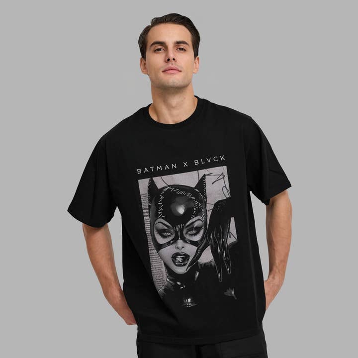 Blvck Paris - Venta al por mayor Camiseta serigrafiada - Unisex - Camiseta Batman x Blvck 'Catwoman'2