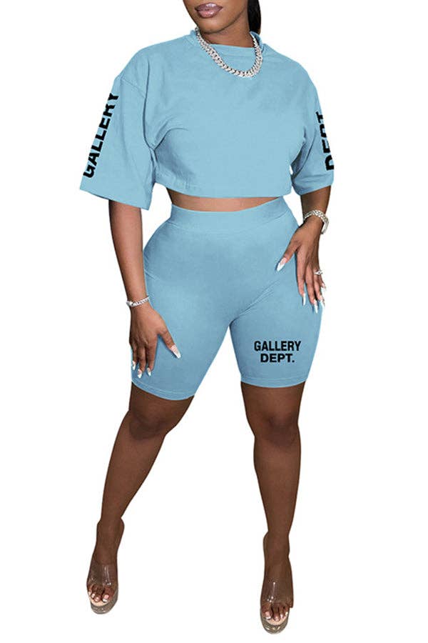 MB Fashion Wholesale - Wholesale Top & Short Set (NOT Loungewear) - Women's - MB FASHION PRINTED CROP TOP AND SHORTS 2 PCS SET 8196LY1