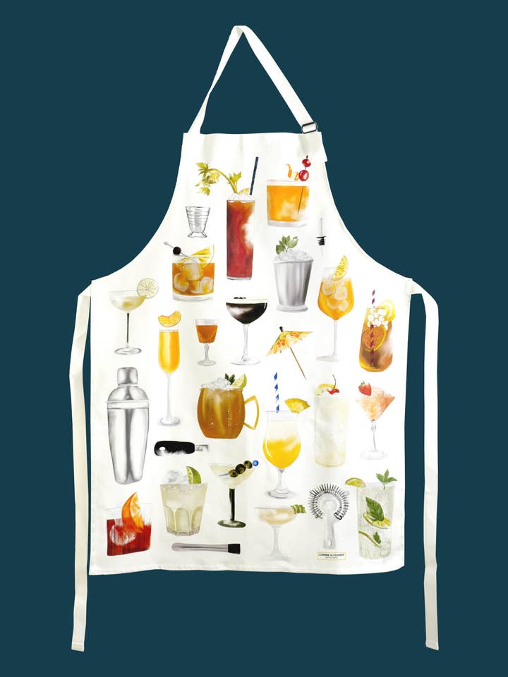 Avental Cocktail - Fabricado na Grã-Bretanha - Avental 100% Algodão por atacado de Corinne Alexander