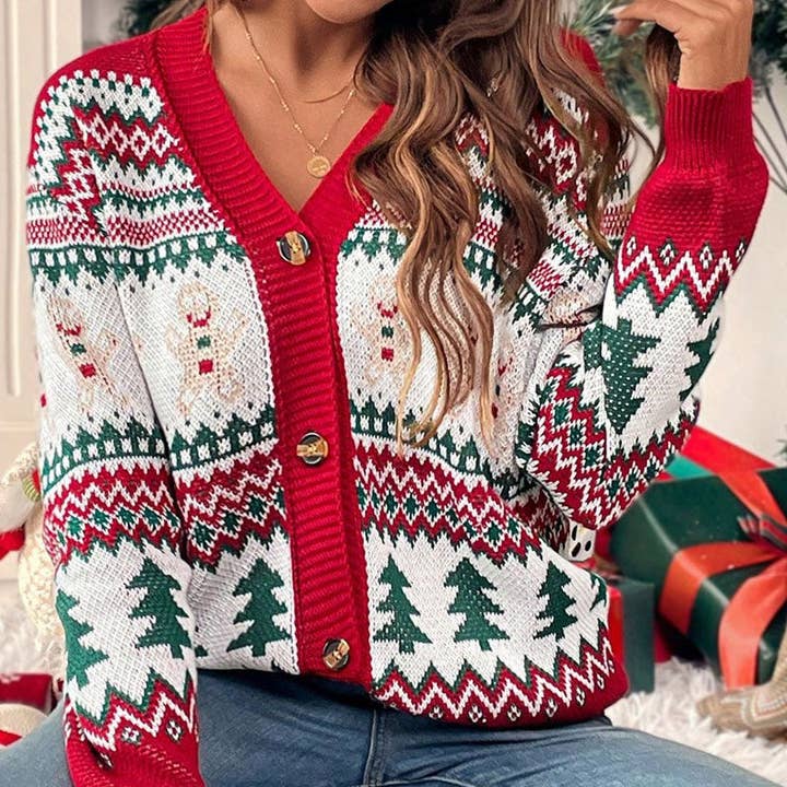 Gingerbread Cheer Cardigan for wholesale by Love, Kuza