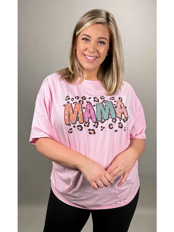Sugar Stitch - Wholesale Screen Printed T-Shirt - Women's - Pink Pattern Mama T-Shirt