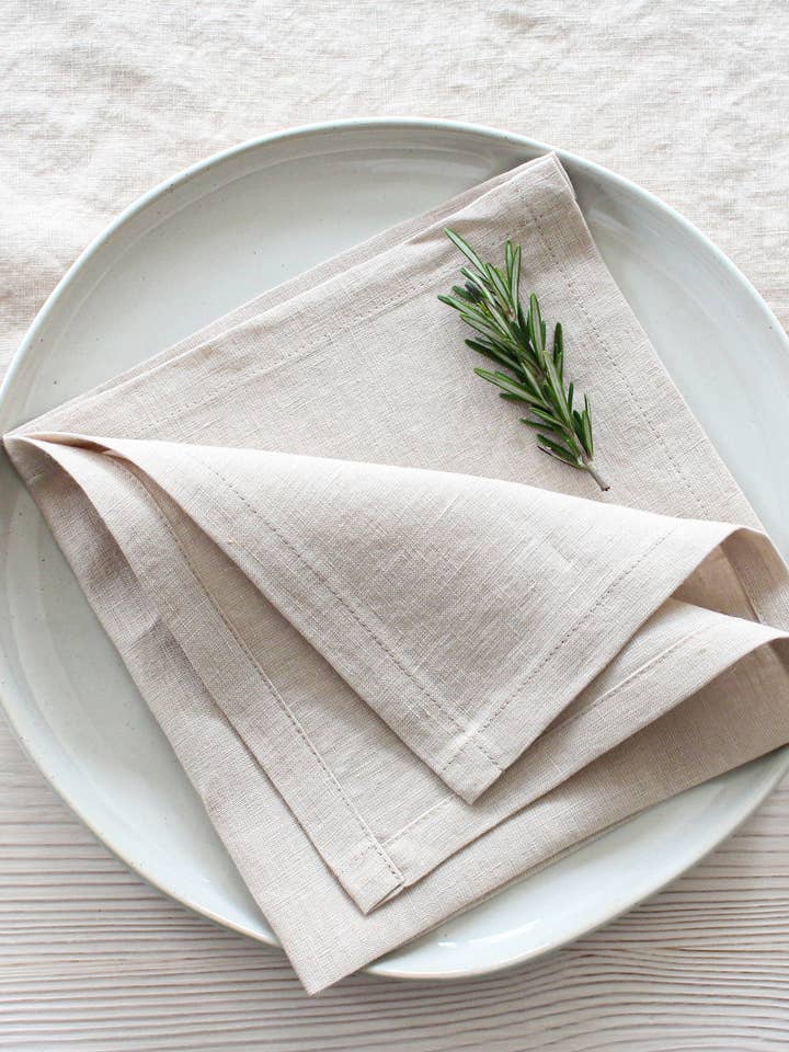 Natural Linen Napkins - Set of 4 for wholesale by My Kitchen Linens