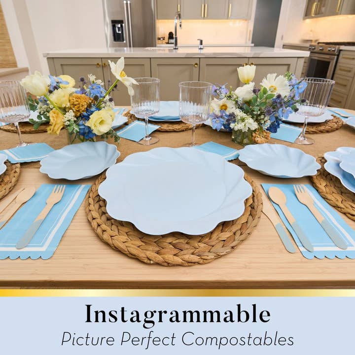 Sophistiplate - Wholesale Disposable Plate - Simply Eco Extra Large Plate- Sky Blue/8pk