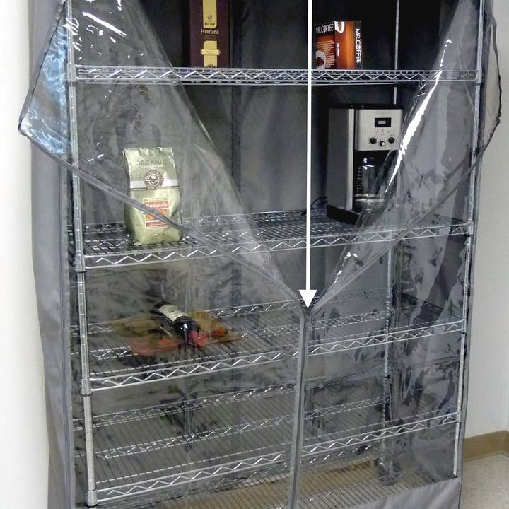 Formosa Covers - Wholesale Kitchen Storage/Organizer - Storage Shelving Unit Cover, fits racks 48"W x 18"D x 72"H in Grey1