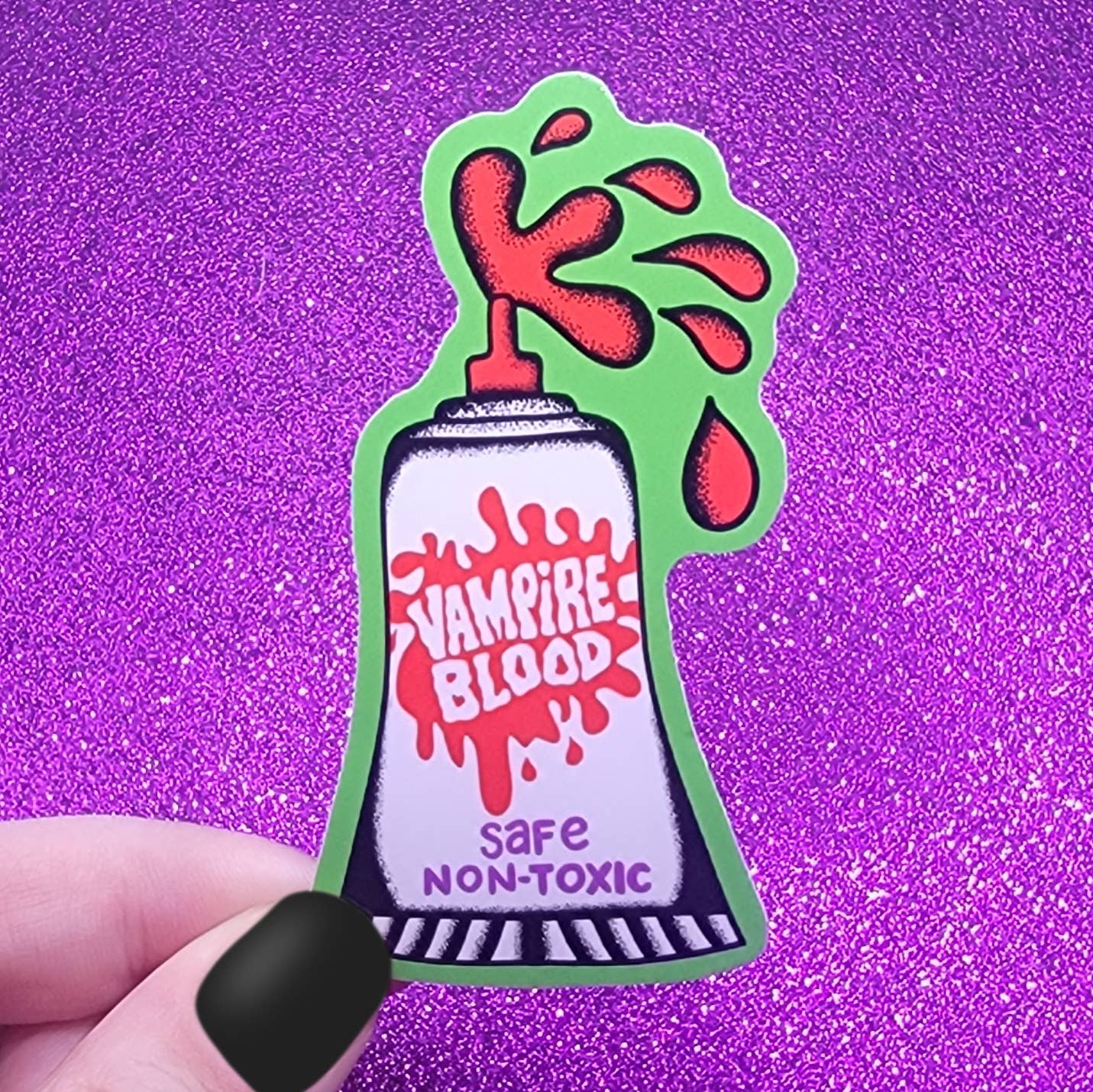 Printy Vibes - Wholesale Sticker - Vintage Halloween Vampire Blood Sticker 3"x3" 0