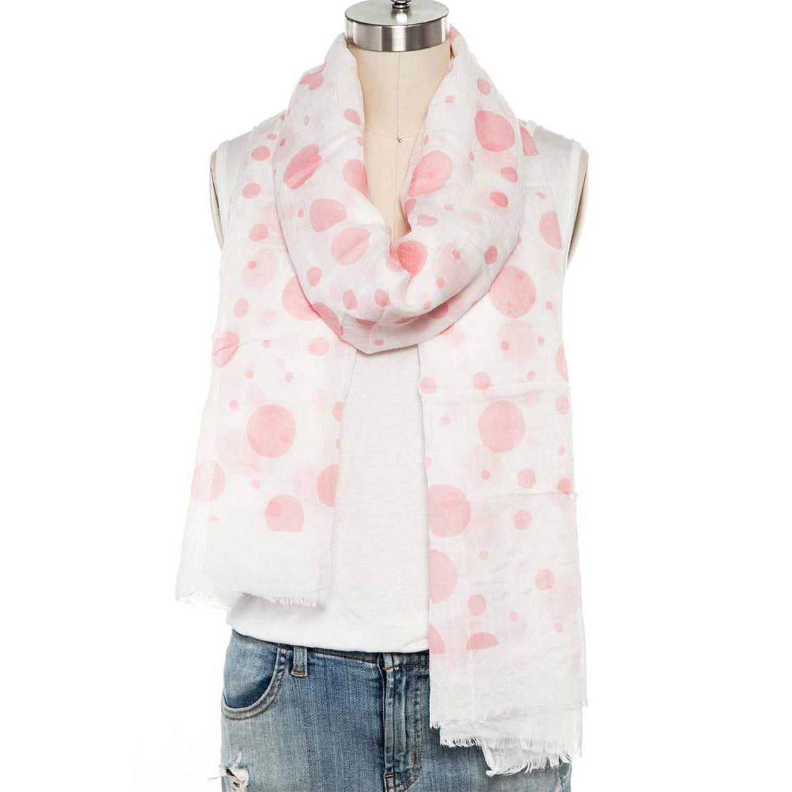 Artini Accessories – Engroshandel Tørklæde - Dame – Bomuldsblanding Polka Dot Stort aflangt tørklæde1